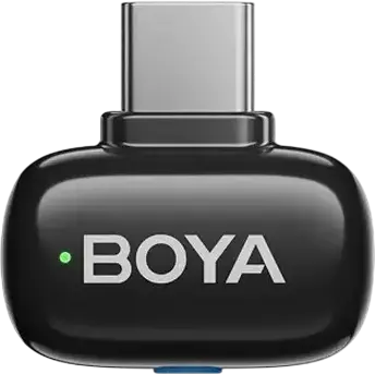 Boya mini 2-02 Wireless Lavalier Microphone Set of 2 Transmitters, Omnidirectional Condenser, 2.4 GHz, 100m Range, Noise Reduction, USB-C, Black