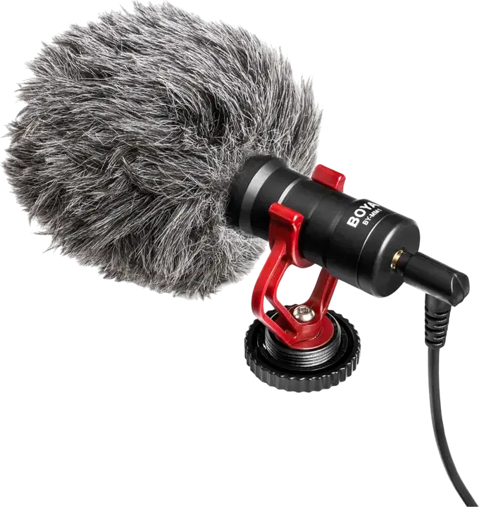 Boya BY-MM1+ Supercardioid Condenser Camera Microphone with Real-time Monitoring, 3.5mm Jack, 20-18000Hz, Black, Accessory Kit