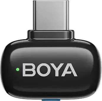 Set de 4 piese Microfon Lavaliere Wireless Boya mini 2-01, Condensator Omnidirectional, 2.4GHz, Raza 100m, Reducere Zgomot, USB-C si Lightning, Culoare: Negru