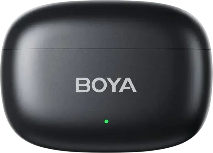 Set de 4 piese Microfon Lavaliere Wireless Boya mini 2-01, Condensator Omnidirectional, 2.4GHz, Raza 100m, Reducere Zgomot, USB-C si Lightning, Culoare: Negru
