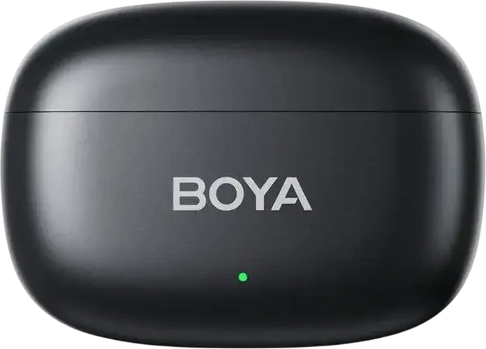 Set de 4 piese Microfon Lavaliere Wireless Boya mini 2-01, Condensator Omnidirectional, 2.4GHz, Raza 100m, Reducere Zgomot, USB-C si Lightning, Culoare: Negru