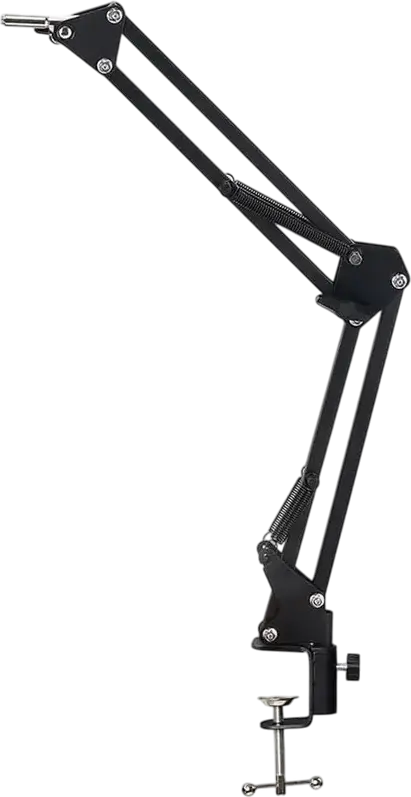 Boya K171 Metal Scissor Microphone Arm for Streaming and Podcasting, Adjustable Tension Springs, Foldable Desk-mounted C-clamp, Black
