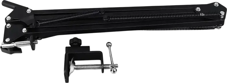 Boya K171 Metal Scissor Microphone Arm for Streaming and Podcasting, Adjustable Tension Springs, Foldable Desk-mounted C-clamp, Black