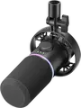 Microfon Gaming Boya CastMic S60B Dinamic, Cardioid, XLR, Inel RGB, Buton Gain Integrat, Negru, Set de 4 piese