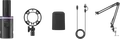 Microfon Gaming Boya CastMic S60B Dinamic, Cardioid, XLR, Inel RGB, Buton Gain Integrat, Negru, Set de 4 piese