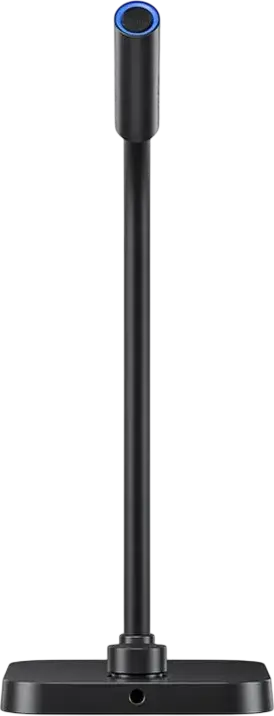 Microfon Condensator de Masa Boya CM40, Omnidirectional, USB Type-C si 3.5mm, Brat Gooseneck Reglabil, Control Volum, LED Albastru, Negru