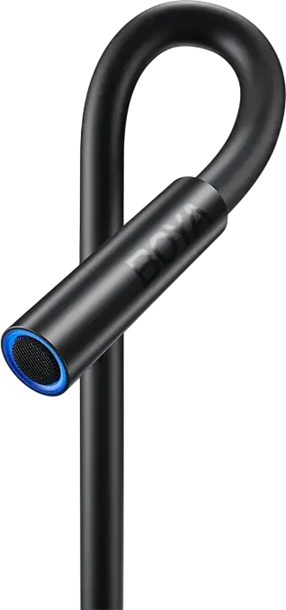Microfon Condensator de Masa Boya CM40, Omnidirectional, USB Type-C si 3.5mm, Brat Gooseneck Reglabil, Control Volum, LED Albastru, Negru