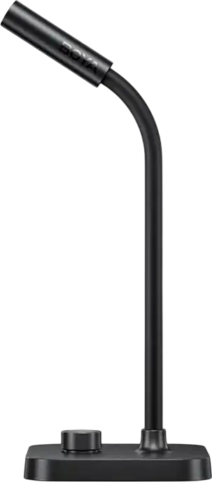 Microfon Condensator de Masa Boya CM40, Omnidirectional, USB Type-C si 3.5mm, Brat Gooseneck Reglabil, Control Volum, LED Albastru, Negru