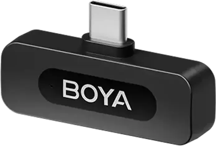 Boya BY-V10 V2.0 Wireless Lavalier Microphone for USB Type-C, Omnidirectional Dynamic Mic with Noise Reduction, 100m Range, 9h Battery, Black