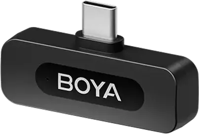 Boya BY-V10 V2.0 Wireless Lavalier Microphone for USB Type-C, Omnidirectional Dynamic Mic with Noise Reduction, 100m Range, 9h Battery, Black
