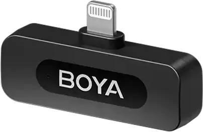 Boya BY-V1 V2.0 Portable Wireless Lavalier Microphone for Lightning, Omnidirectional Dynamic Mic, 100m Range, 9h Battery, Set of 4 Pieces