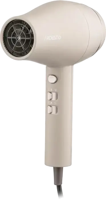 Фен для волос Ardesto HD-Y700PERL, 2000 Вт, ионизация, 3 температурных и 2 режима обдува, функция холодного обдува, цвет Pearl Cream, набор из 2 насадок