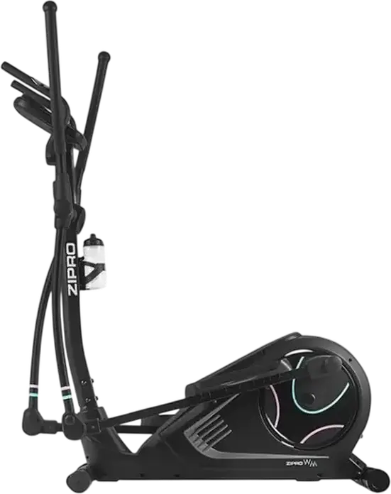 Zipro Heat WM Elliptical Trainer, LCD Display with Blue Backlight, Moving Handles, Non-slip Pedals, Water Bottle Holder, Black