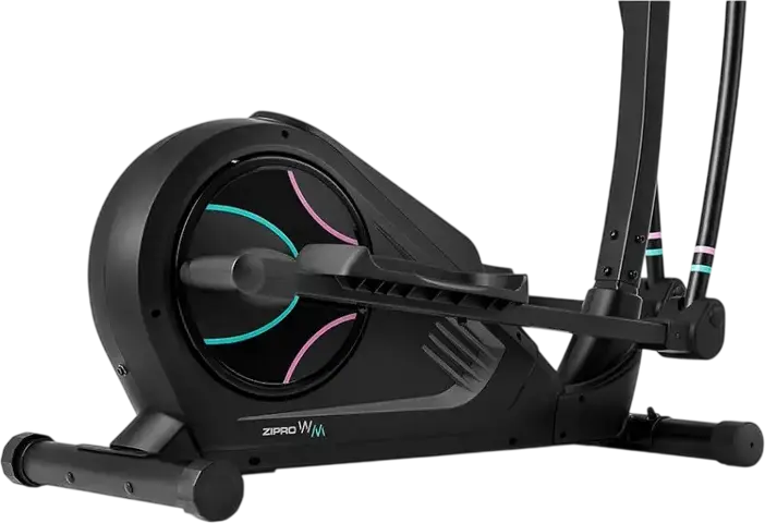 Zipro Heat WM Elliptical Trainer, LCD Display with Blue Backlight, Moving Handles, Non-slip Pedals, Water Bottle Holder, Black