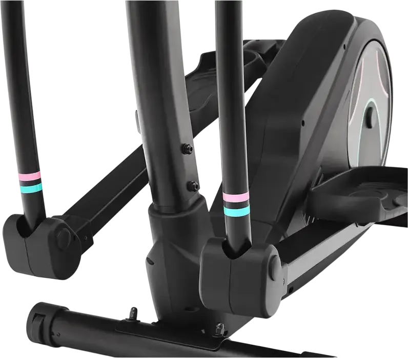 Zipro Heat WM Elliptical Trainer, LCD Display with Blue Backlight, Moving Handles, Non-slip Pedals, Water Bottle Holder, Black