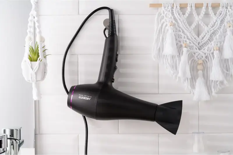 Ardesto HD-Y222PRO Violet Pro Hair Dryer, 2200W, 3 Temperature Settings, 2 Airflow Modes, Cold Air, Overheating Protection, Set of 2 Nozzles (Diffuser, Concentrator), Black