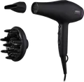 Ardesto HD-Y222PRO Violet Pro Hair Dryer, 2200W, 3 Temperature Settings, 2 Airflow Modes, Cold Air, Overheating Protection, Set of 2 Nozzles (Diffuser, Concentrator), Black