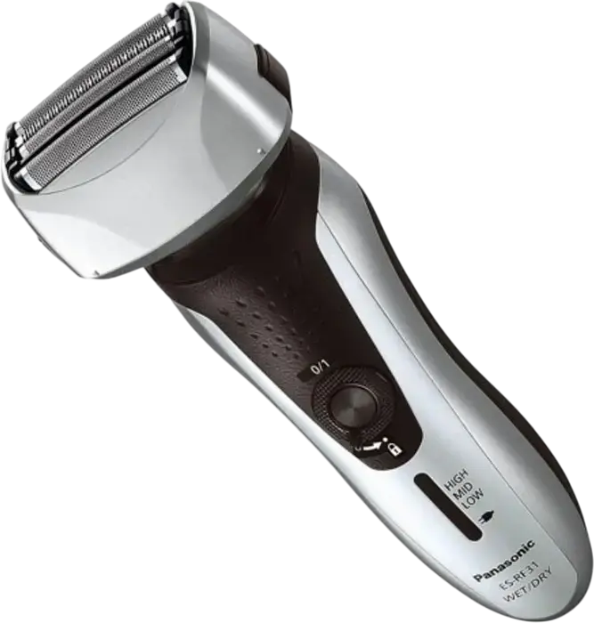 Panasonic ES-RF31 Electric Foil Shaver, Wet and Dry, 4 Flexible Heads, Li-ion Battery, 3 Speed Settings, Integrated Trimmer, Silver