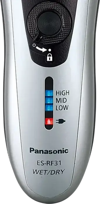 Panasonic ES-RF31 Electric Foil Shaver, Wet and Dry, 4 Flexible Heads, Li-ion Battery, 3 Speed Settings, Integrated Trimmer, Silver