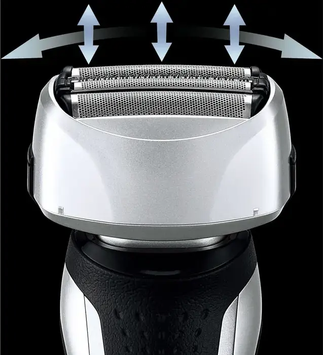 Panasonic ES-RF31 Electric Foil Shaver, Wet and Dry, 4 Flexible Heads, Li-ion Battery, 3 Speed Settings, Integrated Trimmer, Silver