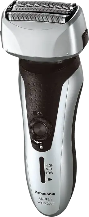 Panasonic ES-RF31 Electric Foil Shaver, Wet and Dry, 4 Flexible Heads, Li-ion Battery, 3 Speed Settings, Integrated Trimmer, Silver