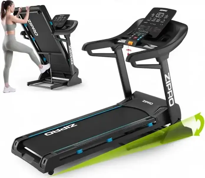 Zipro Dream Foldable Treadmill Walkingpad, Digital Display, Speed 2-15 km/h, Multi-layer Running Belt, Transport Wheels, 150x52 cm