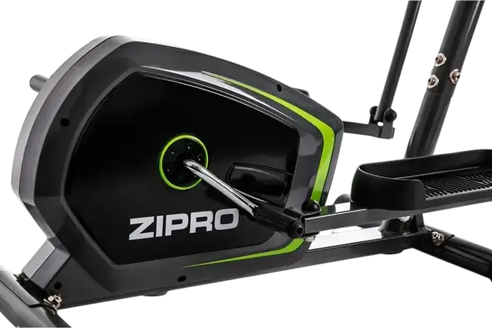 Elliptical Zipro Neon, Control Manual al Tensiunii cu 8 Nivele, Consola Digitala LCD, Manere si Pedale Mobile, Negru cu Verde Lime