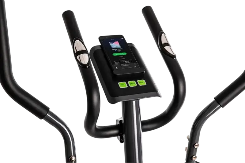 Elliptical Zipro Neon, Control Manual al Tensiunii cu 8 Nivele, Consola Digitala LCD, Manere si Pedale Mobile, Negru cu Verde Lime
