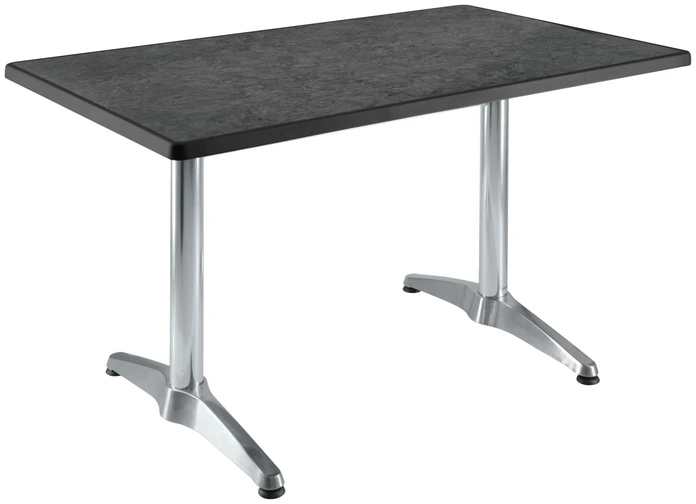 Masa exterioara Pulsiva Sevelit, Blat din compozit lemn-plastic, Cadru din aluminiu, 115 x 70 x 71.6 cm, Antracit si Argintiu, Rezistenta la intemperi