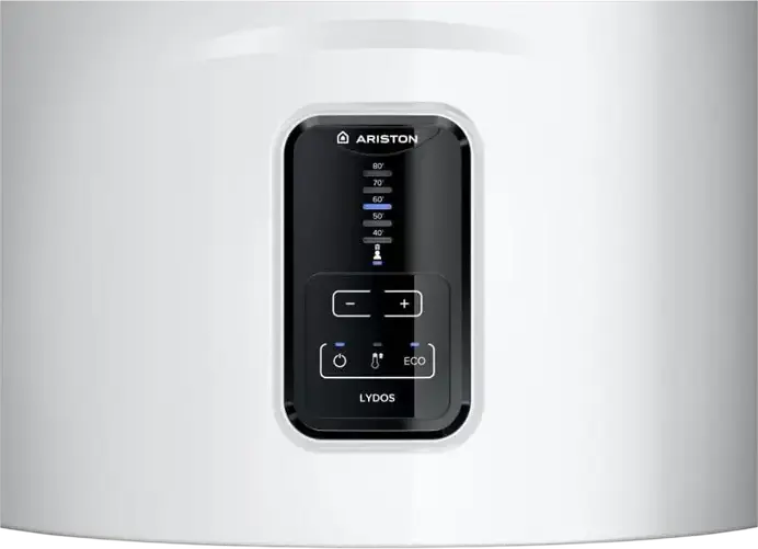 Ariston Lydos Eco Electric Boiler 50L Vertical White Enameled Steel Tank 1800W LED Digital Touch Control ECO Mode