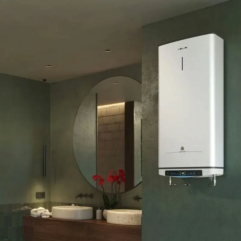 Boiler Electric Ariston Velis Pro 80 EU, 80L, 1500W, Protectie Titan, Afisaj LED, Instalare Verticala sau Orizontala, Alb