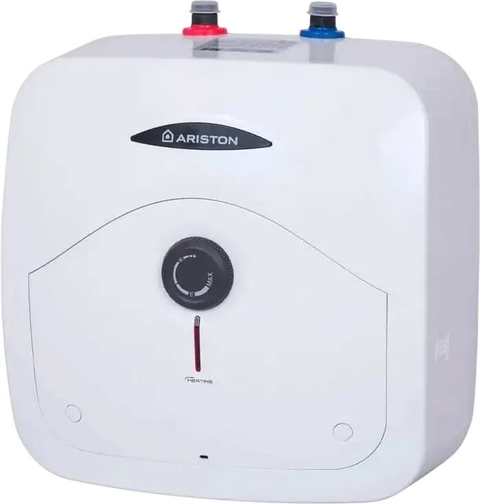 Boiler Electric Ariston Andris R10U PL, Capacitate 10L, Putere 1200W, Instalare Verticala, Rezervor din Otel Emailat, Alb