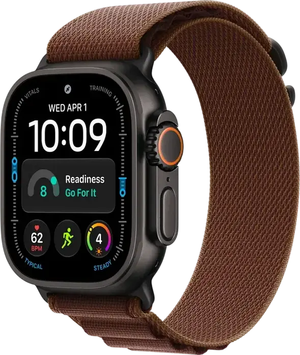 Apple Watch Ultra 4 Smartwatch 49mm Black Titanium Case GPS + Cellular Always-On Retina OLED 100m Water Resistant Dual-frequency GPS Siren