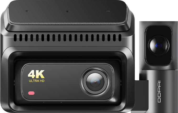 DDPai Z60T Triple Dash Cam 4K Front, 2K Cabin & Full HD Rear, HDR, AI Night Vision, GPS, Wi-Fi 6, 4G LTE, 3" Screen, Black