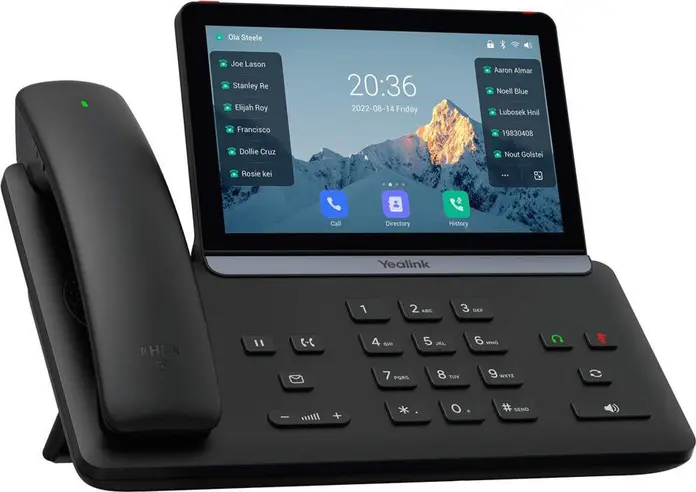 IP-телефон Yealink T88W Pro, сенсорный экран 7 дюймов, Android 13, 16 SIP-аккаунтов, двухдиапазонный Wi-Fi, Bluetooth 5.0, PoE, Gigabit Ethernet, черный