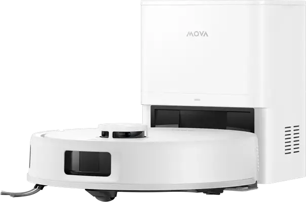 Robot Aspirator si Mop Mova E20s Pro Plus cu Statie de Auto-Golarire, Putere Suctie 13kPa, Evitare Obstacole 3DAdapt, Mapare Laser, Filtru HEPA, Alb