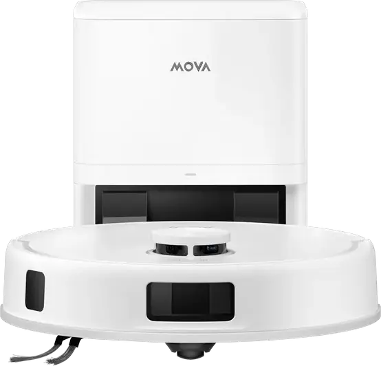 Robot Aspirator si Mop Mova E20s Pro Plus cu Statie de Auto-Golarire, Putere Suctie 13kPa, Evitare Obstacole 3DAdapt, Mapare Laser, Filtru HEPA, Alb