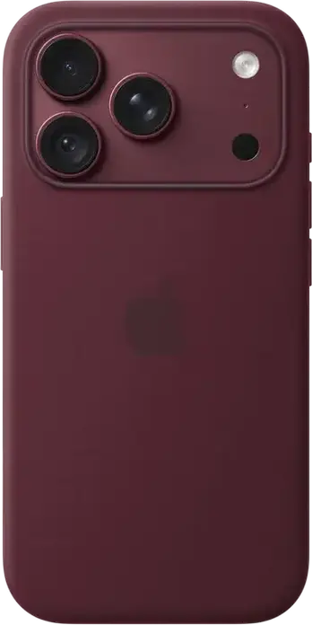 Apple iPhone 18 Pro Silicone Case with MagSafe, Burgundy, A3701, Silicone Material, Built-in Magnets for Fast Wireless Charging, Qi2 25W Compatible