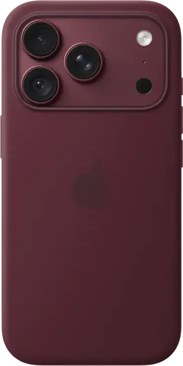 Apple iPhone 18 Pro Silicone Case with MagSafe, Burgundy, A3701, Silicone Material, Built-in Magnets for Fast Wireless Charging, Qi2 25W Compatible