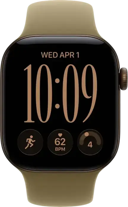 Apple Watch Series 12 MJEF4 Smartwatch, 42mm Aluminium Case, S11 Chip, 64GB, Retina LTPO3 OLED Display, GPS, 5 ATM Water Resistant, Olive Sport Band