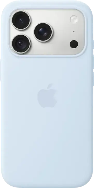 Apple iPhone 18 Pro Silicone Case with MagSafe, Light Blue, A3701, Silicone Material, Built-in Magnets for Fast Wireless Charging, Qi2 25W Compatible