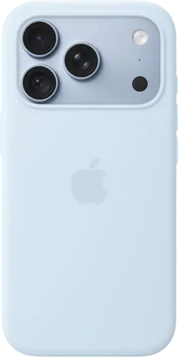 Apple iPhone 18 Pro Silicone Case with MagSafe, Light Blue, A3701, Silicone Material, Built-in Magnets for Fast Wireless Charging, Qi2 25W Compatible