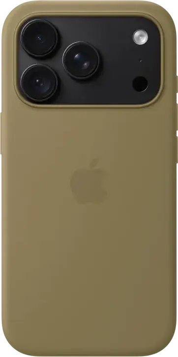 Apple iPhone 18 Pro Silicone Case with MagSafe, Olive, A3701, Silicone Material, Built-in Magnets for Fast Wireless Charging, Qi2 25W Compatible