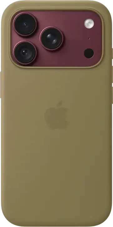 Apple iPhone 18 Pro Silicone Case with MagSafe, Olive, A3701, Silicone Material, Built-in Magnets for Fast Wireless Charging, Qi2 25W Compatible