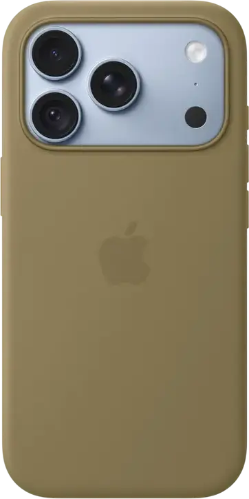 Apple iPhone 18 Pro Silicone Case with MagSafe, Olive, A3701, Silicone Material, Built-in Magnets for Fast Wireless Charging, Qi2 25W Compatible