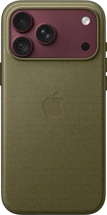 Чехол Apple iPhone 18 Pro Max TechWoven с MagSafe, Цвет: Olive, A3704, из технической ткани из переработанного полиэстера, алюминиевые грани, поддержка MagSafe и Qi2 25W