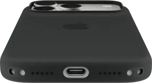 Apple iPhone 18 Pro Silicone Case with MagSafe, Black, A3701, Silicone Material, Built-in Magnets for Fast Wireless Charging, Qi2 25W Compatible