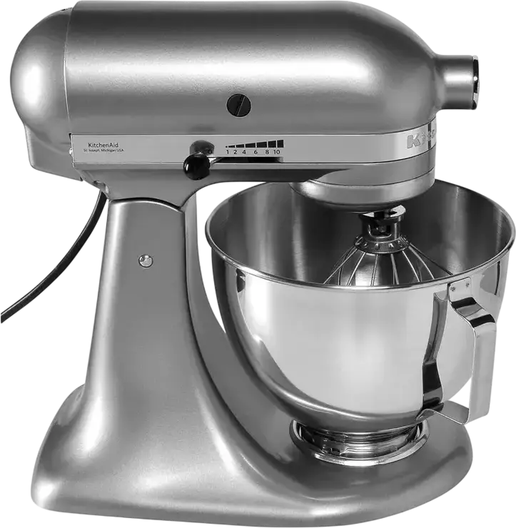 Mixer staționar KitchenAid 5KSM95PSECU Planetar, Bol Inox 4.3L, 250W, 10 Viteze, Cap Basculant, Carcasă Metal, Set de 4 Accesorii, Gri