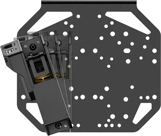 MOZA RS089 Universal Mounting Plate, High-Strength Steel Ambidextrous Bracket for Shifter and Handbrake, Adjustable Height and Angle, Black