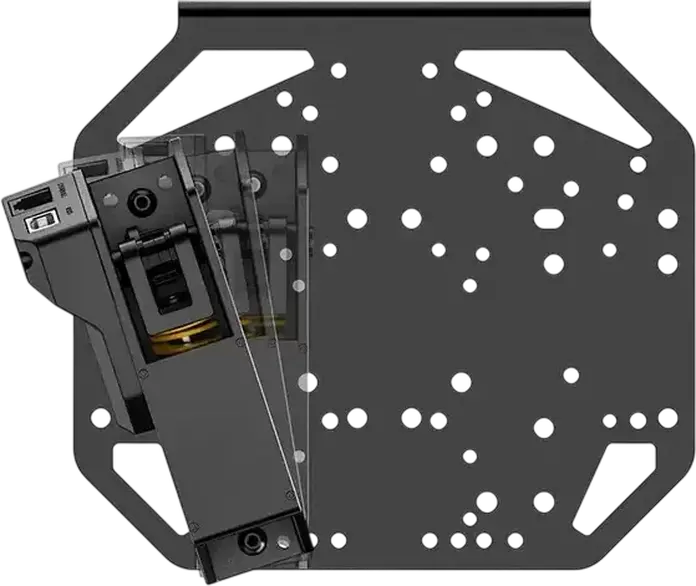MOZA RS089 Universal Mounting Plate, High-Strength Steel Ambidextrous Bracket for Shifter and Handbrake, Adjustable Height and Angle, Black